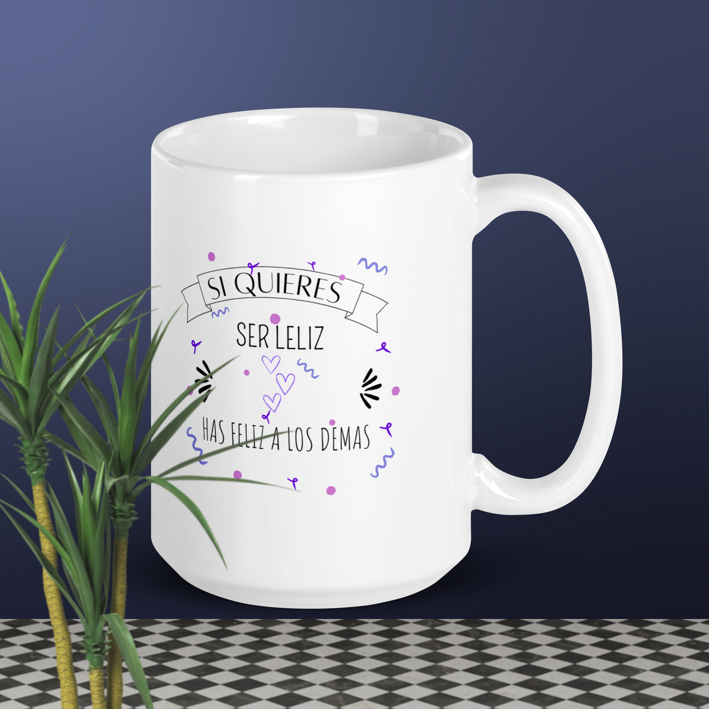 White glossy mug /Elegant #2